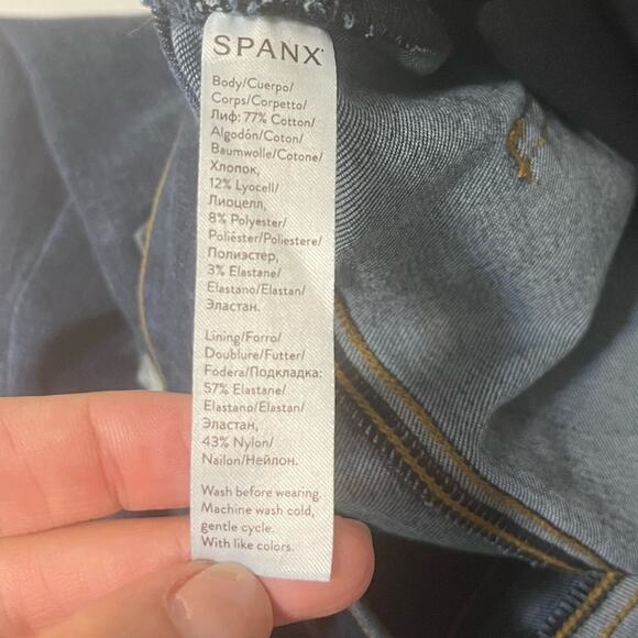 SPANX Women's Distressed Ankle Skinny Jeans Medium Wash Shapewear sz. M - Picture 10 of 13